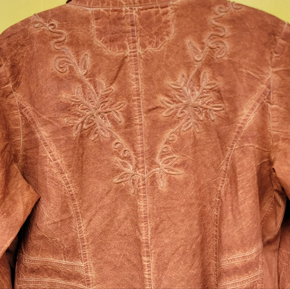 Inca Cottons Peruvian Embroidered Cotton Blouse L Boho Western Cottagecore - Picture 6 of 11